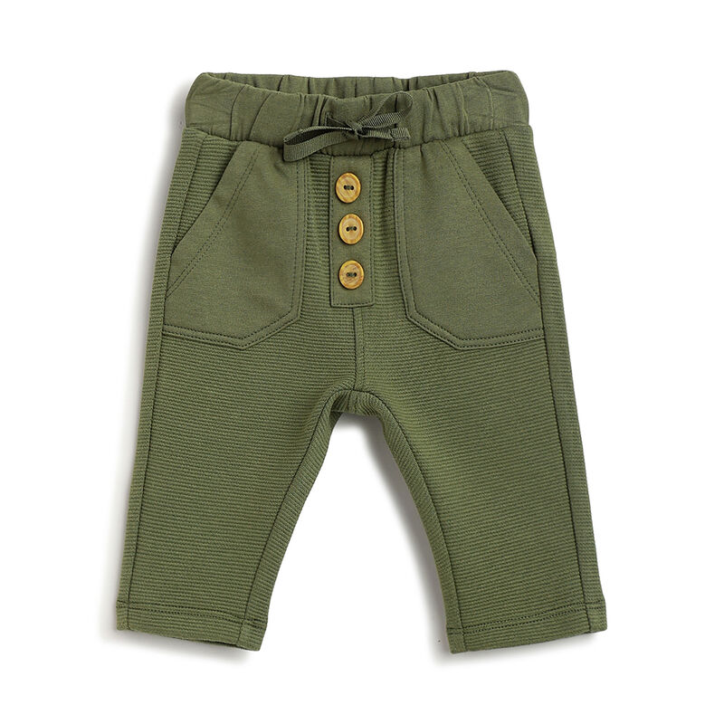 Boys Medium Green Solid Trouser image number 0